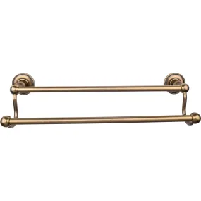 Top Knobs ED7GBZA Edwardian Bath Towel Bar 18 In. Double - Beaded Bplate German Bronze