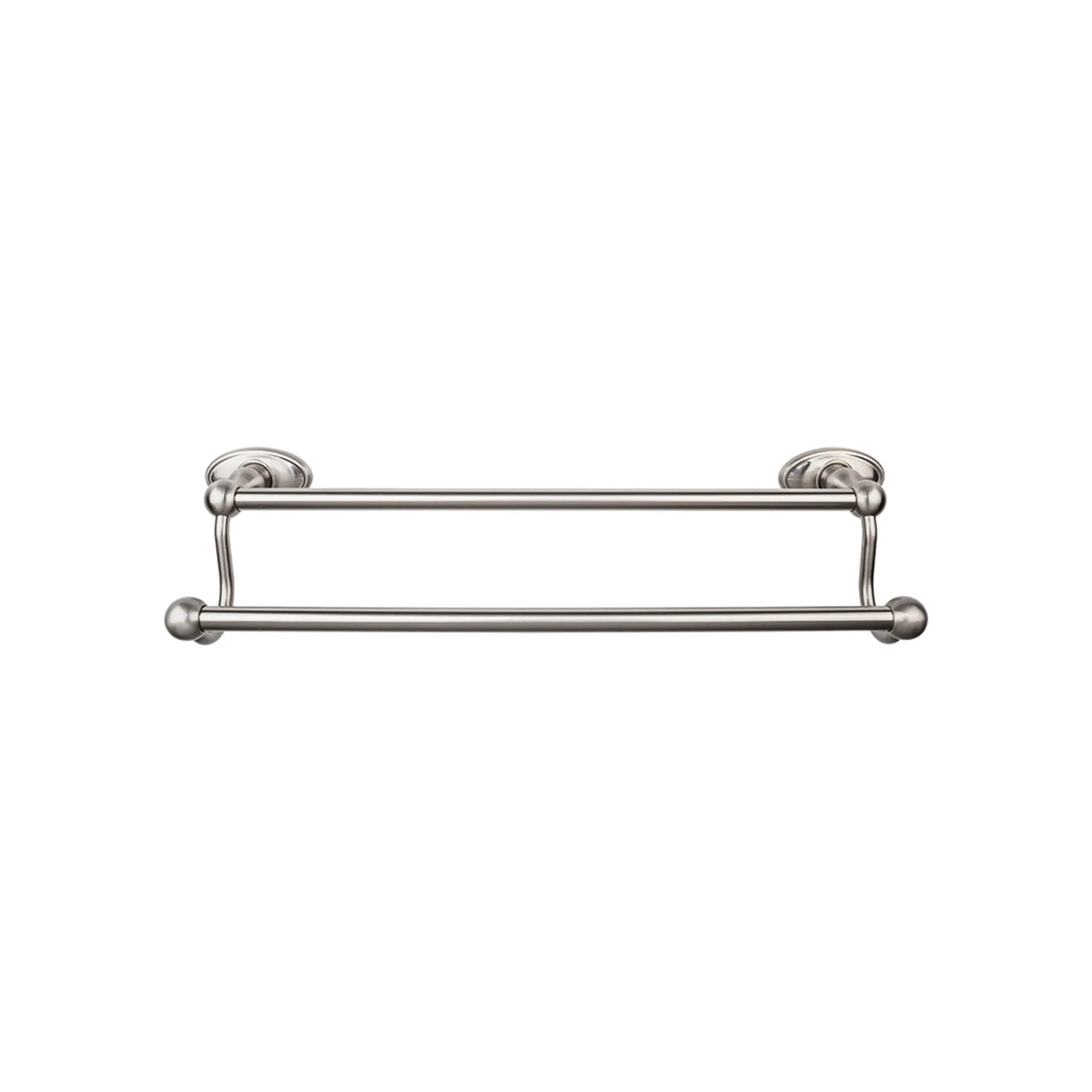 Top Knobs ED9BSNC Edwardian Bath Towel Bar 24 In. Double - Oval Backplate Brushed Satin Nickel