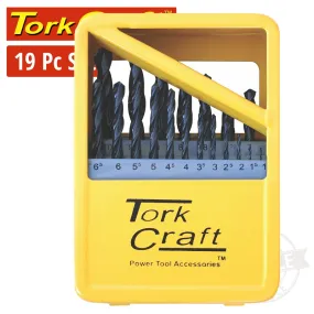 TORK CRAFT DRILL BIT SET 19PCE ROLL FORGED METAL CASE NR00019