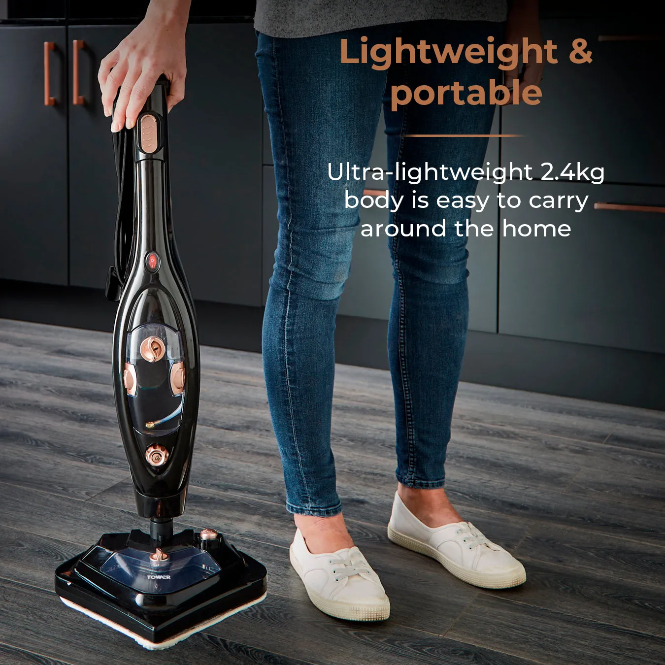 Tower RSM10 10-in-1 Steam Mop with Detergent Floor Head - Rose Gold