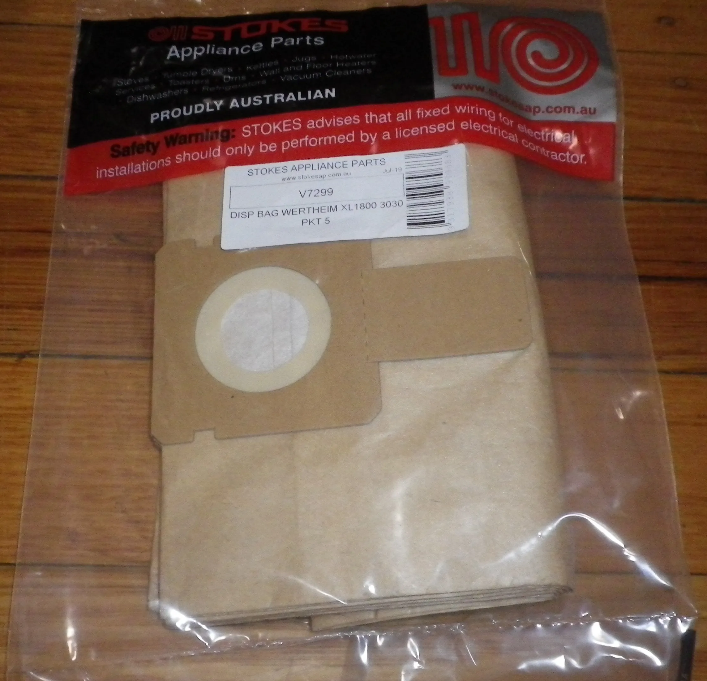 Wertheim 3030, XL180 Compatible Vacuum Bags (Pkt 5) - Part # V7299