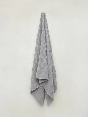 Westside Home Grey Self-Striped Bath Towel