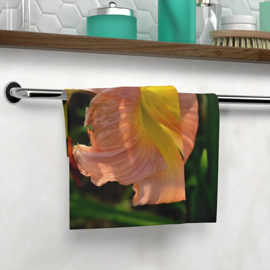 Yellow and Peach Flower Face Towel